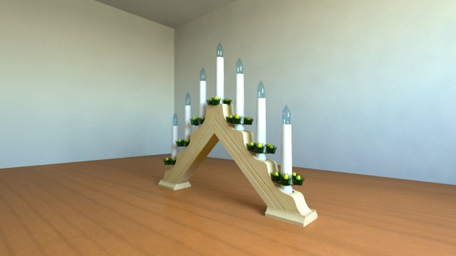 christmas candle bridge 3D Модель .c4d .max .obj .3ds .fbx .stl .blend 