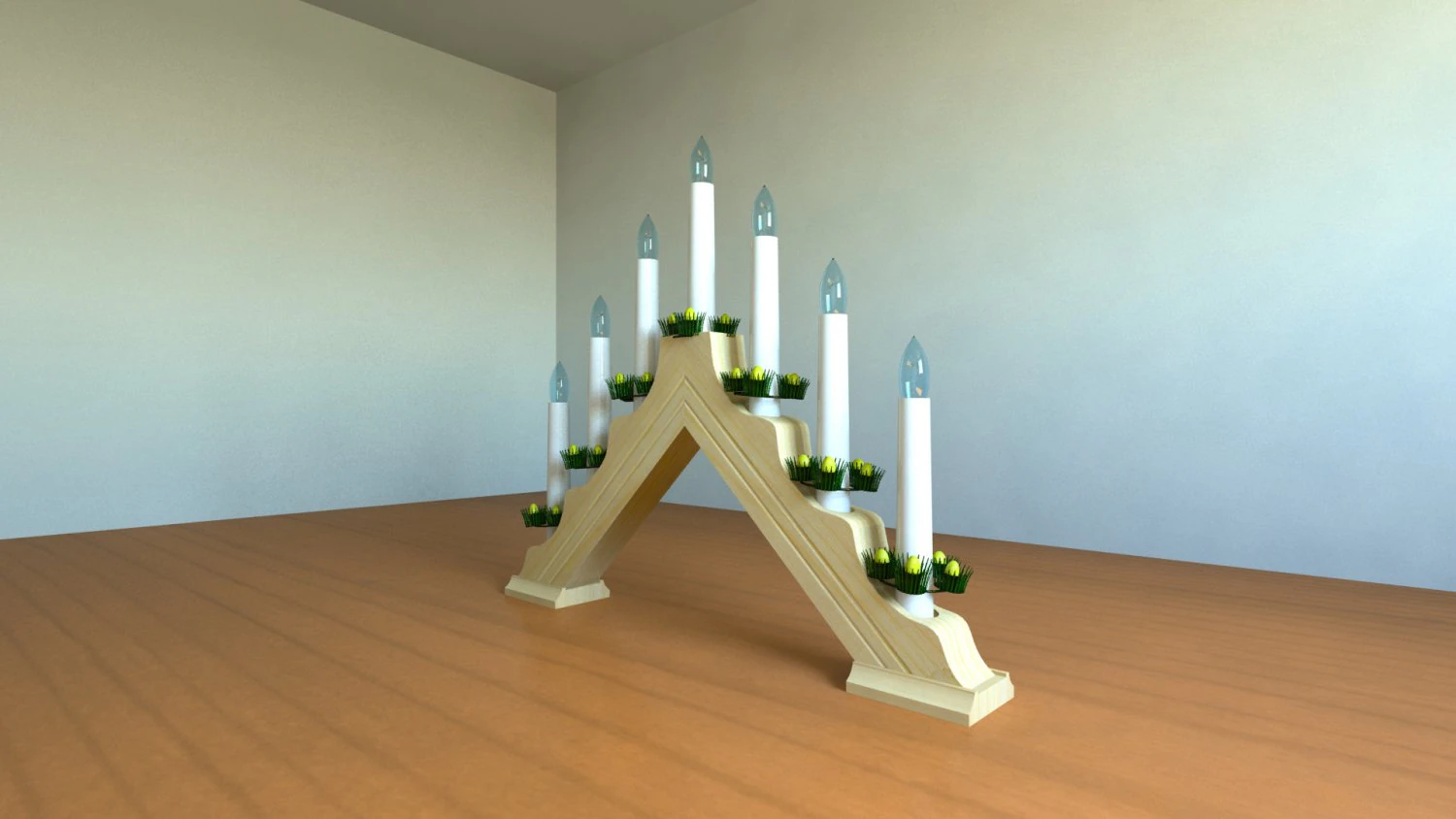 christmas candle bridge 3D Model .c4d .max .obj .3ds .fbx .stl .blend 
