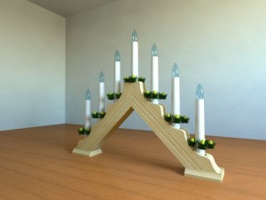christmas candle bridge 3D Модель