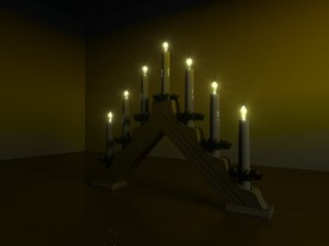 christmas candle bridge 3D Модель