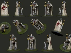 3d printable human paladin miniature 3D Print Model