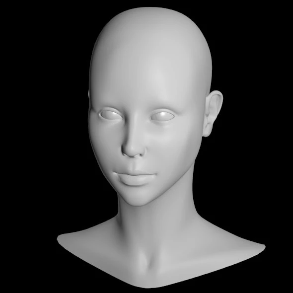 female head 3D Model .c4d .max .obj .3ds .fbx .stl .blend 