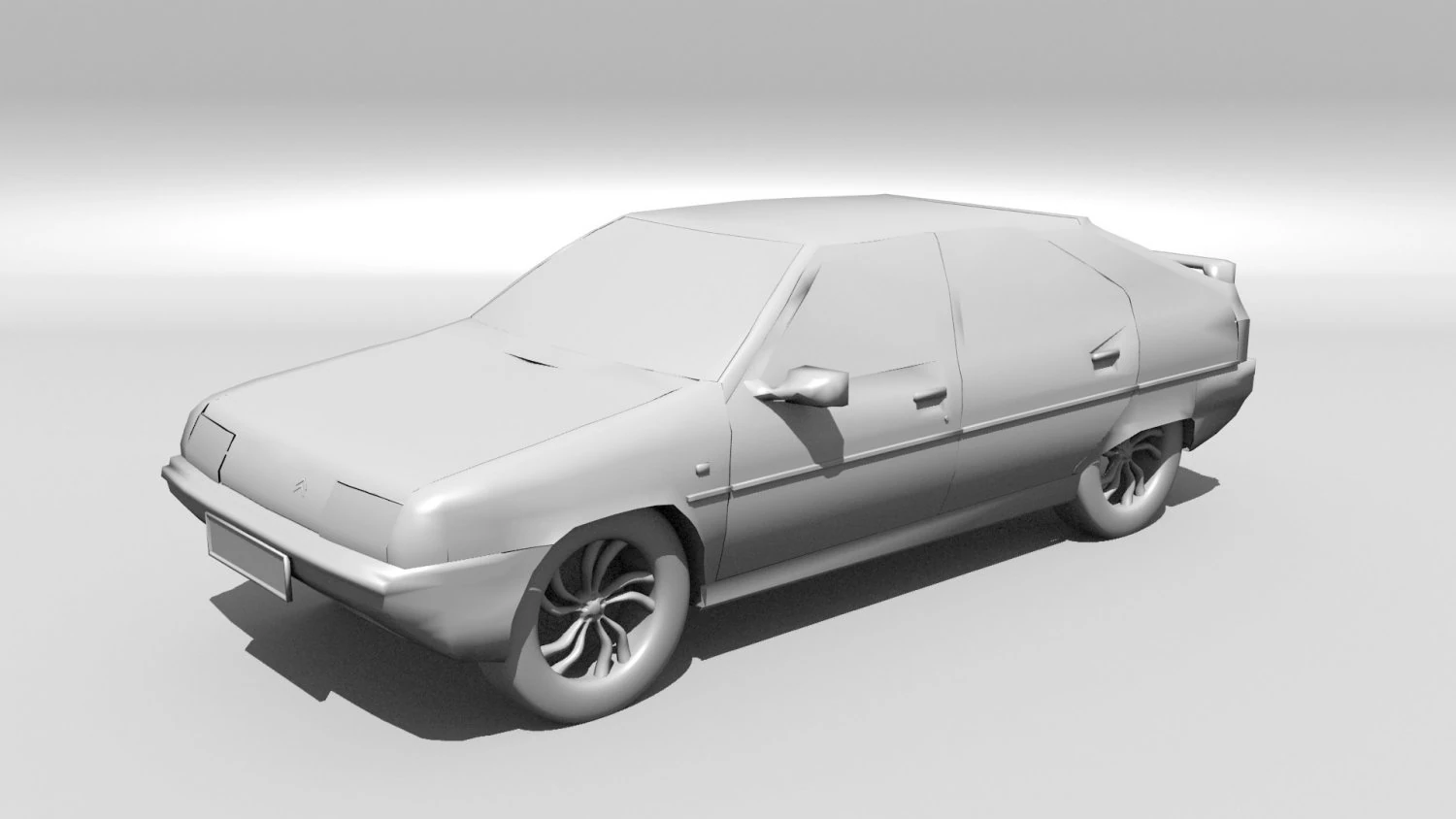 citroen bx with engine and interior 3D Model .c4d .max .obj .3ds .fbx .stl .blend 