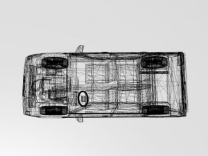 citroen bx with engine and interior Modèle 3D