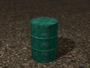 生锈的桶凹凸贴图 3D 模型
