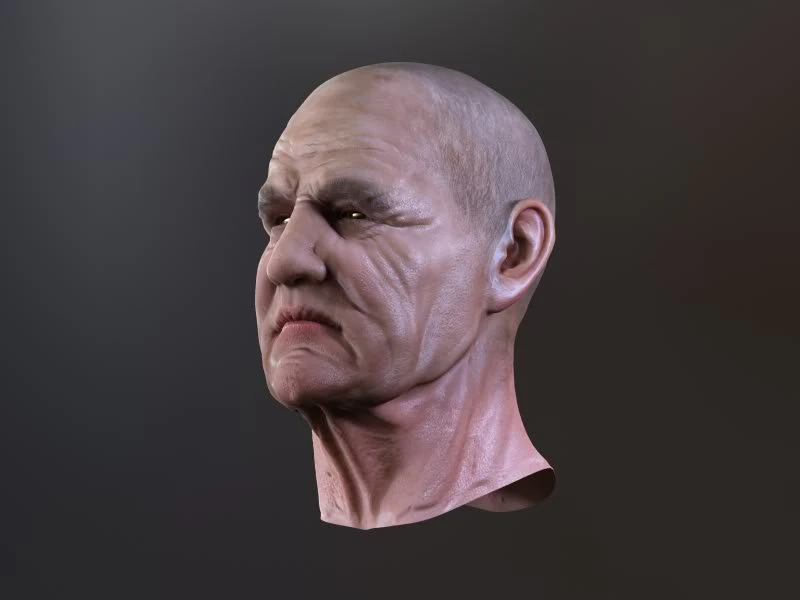 face of man 3D Model .c4d .max .obj .3ds .fbx .stl .blend