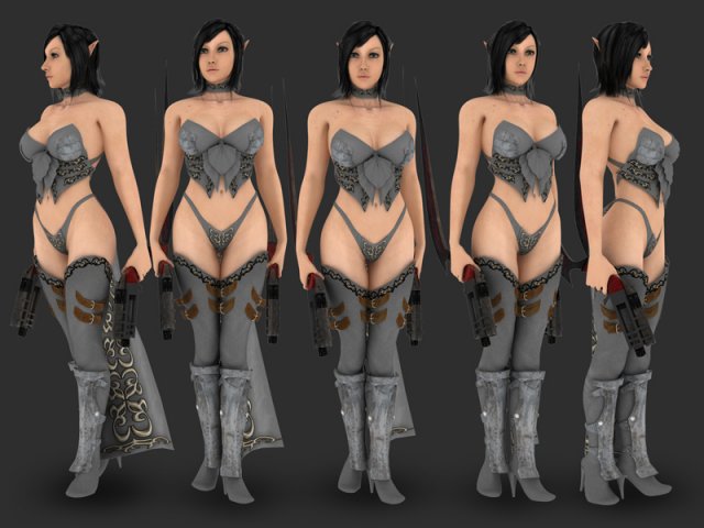 Sexy girl 3D Model .c4d .max .obj .3ds .fbx .stl .blend 