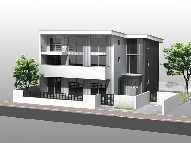 perspective house03 3D Model .c4d .max .obj .3ds .fbx .stl .blend 