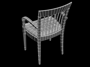 roz wood chair Modèle 3D