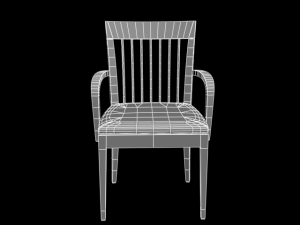 roz wood chair Modèle 3D