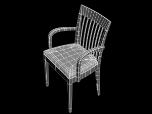 roz wood chair Modèle 3D