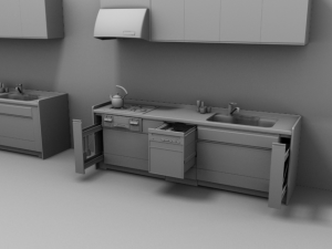 system kitchen01 Modello 3D