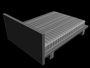 plain bed w711c Modèle 3D