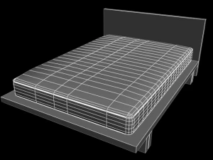 plain bed w711c 3D Model