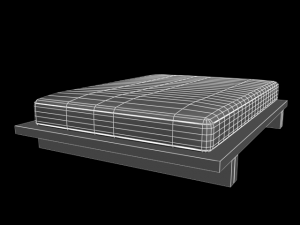 plain bed w711d 3D 模型