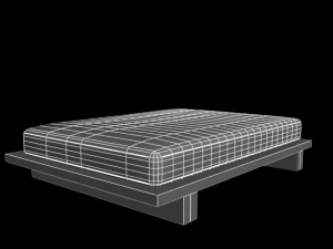 plain bed w711d 3D Model