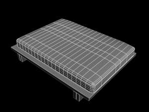 plain bed w711d 3D 模型