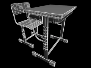 desk school table01 3D Model