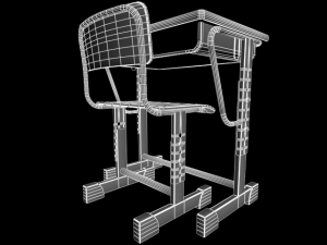 desk school table01 3D Модель