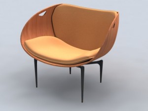 chair e104b 3D Модель