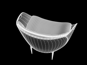 chair e104b Modello 3D