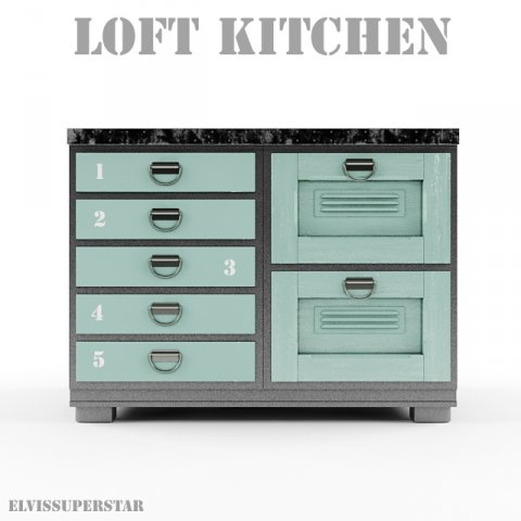 loft nightstand kitchen v2 3D-Modell .c4d .max .obj .3ds .fbx .stl .blend 