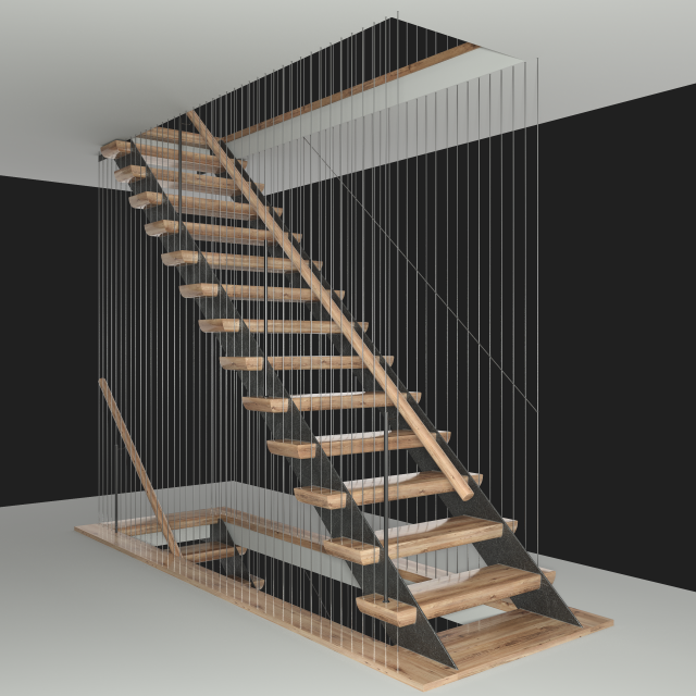 modern staircase Model 3D .c4d .max .obj .3ds .fbx .stl .blend 