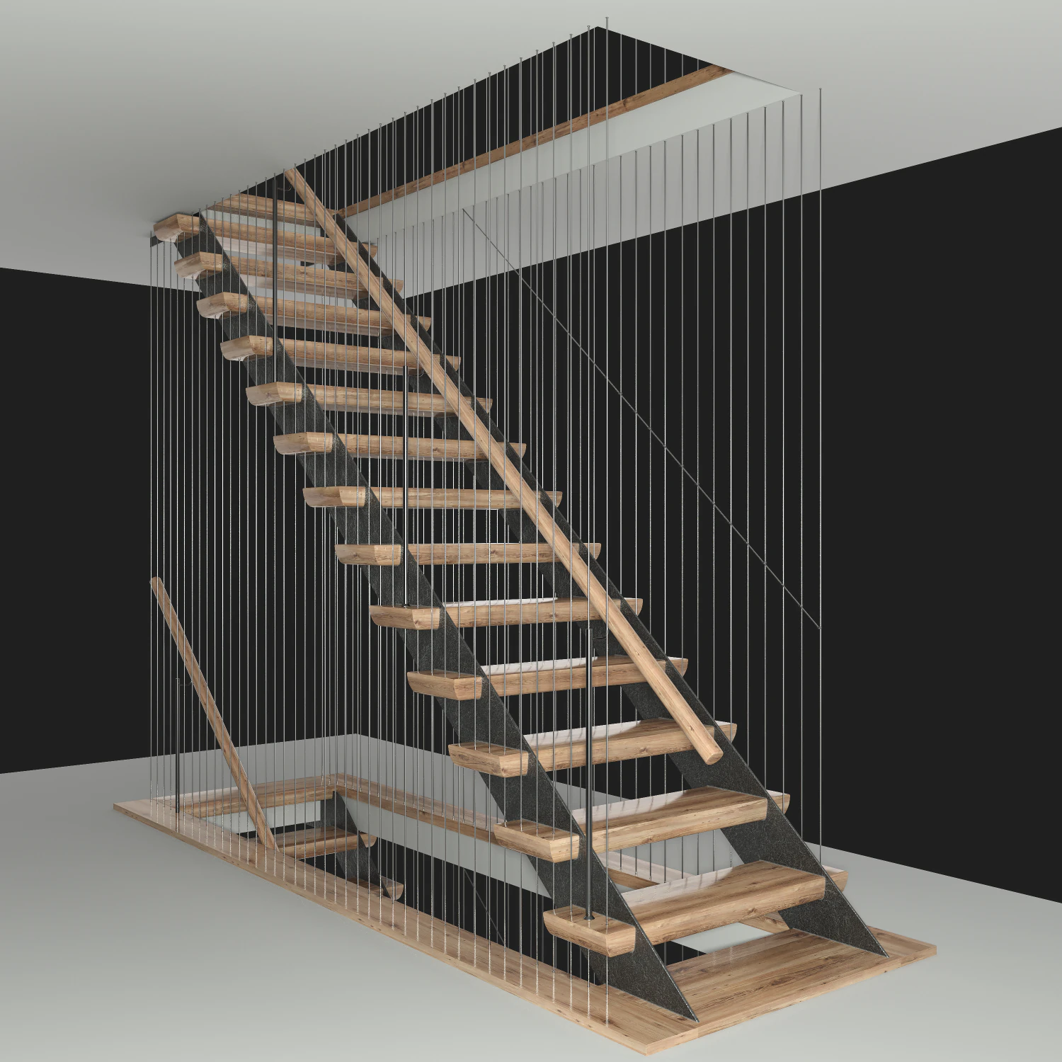 modern staircase 3D Model .c4d .max .obj .3ds .fbx .stl .blend 