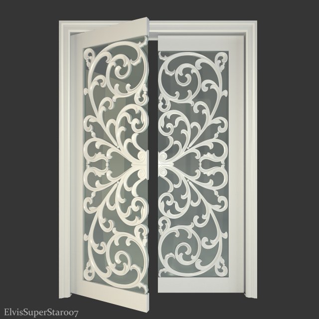 stained glass door 3D-Modell .c4d .max .obj .3ds .fbx .stl .blend 