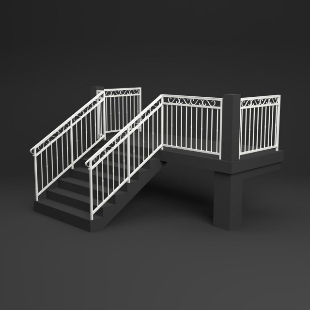 metal railings 3D Модель .c4d .max .obj .3ds .fbx .stl .blend 