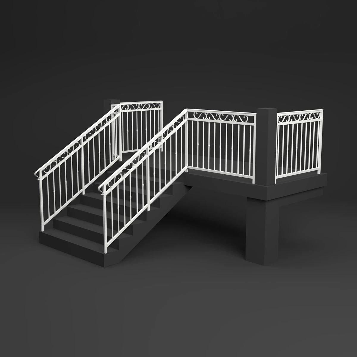 metal railings 3D Model .c4d .max .obj .3ds .fbx .stl .blend 