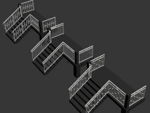 metal railings 3D Model
