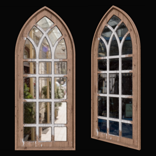 French decorative mirror 3D Model .c4d .max .obj .3ds .fbx .stl .blend 