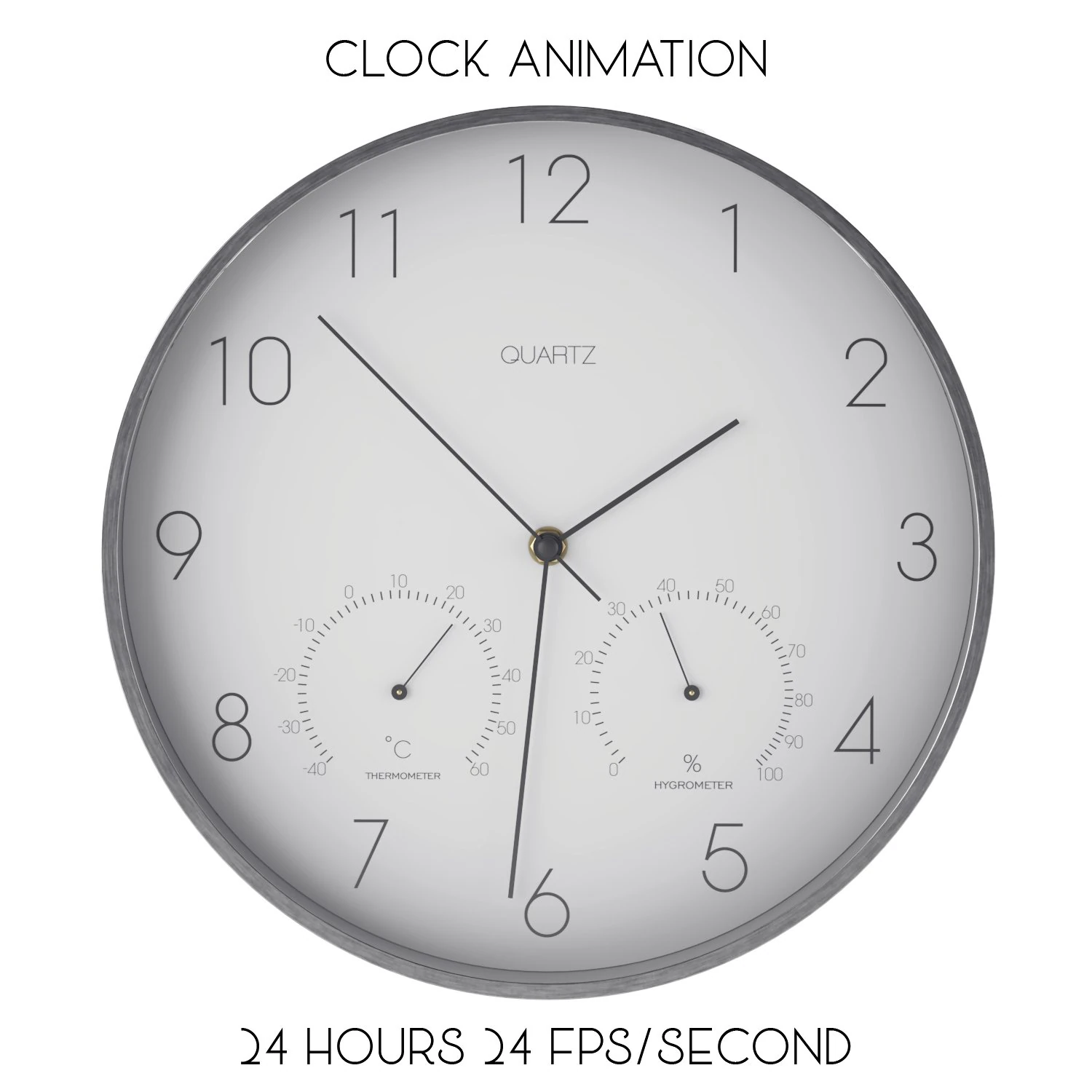 Animacja zegara 24 godziny Model 3D .c4d .max .obj .3ds .fbx .stl .blend