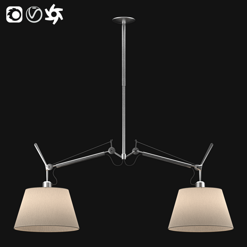 Tolomeo double shaded suspension 3D Model .c4d .max .obj .3ds .fbx .stl .blend 