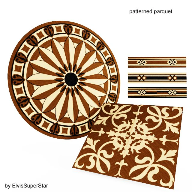 patterned parguet 3D Model .c4d .max .obj .3ds .fbx .stl .blend 
