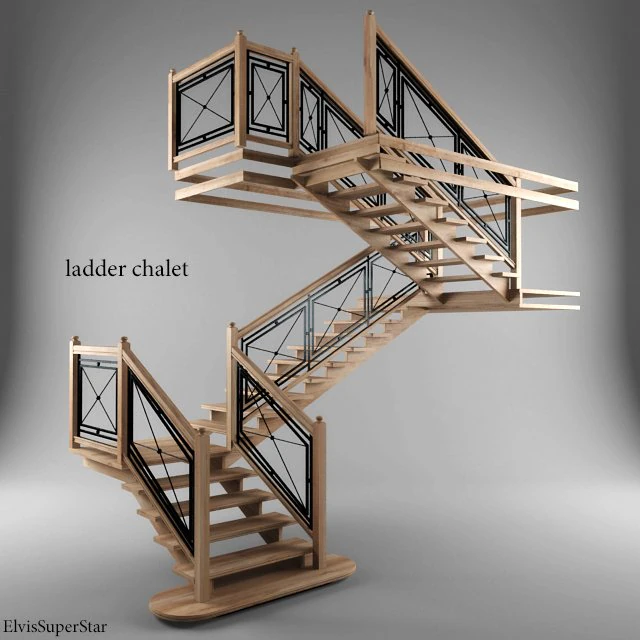 ladder chalet 3D Model .c4d .max .obj .3ds .fbx .stl .blend 