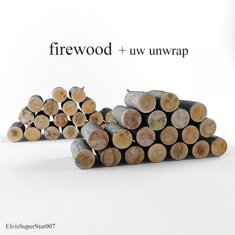 firewood  uwunwrap 3D Model .c4d .max .obj .3ds .fbx .stl .blend 