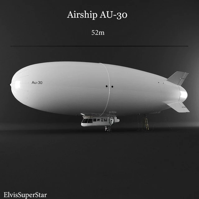 Airship au30 3D Model .c4d .max .obj .3ds .fbx .stl .blend 