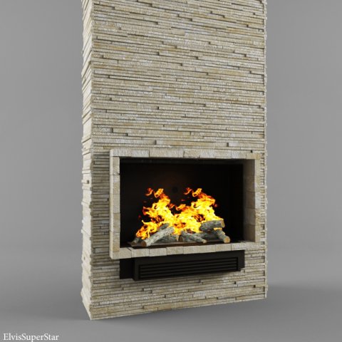 fireplace 3D Модель .c4d .max .obj .3ds .fbx .stl .blend 