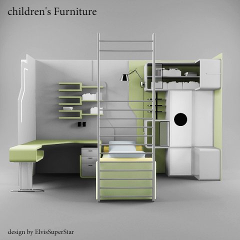 childrens furniture 3Dモデル .c4d .max .obj .3ds .fbx .stl .blend