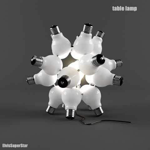 table lamp 3D Модель .c4d .max .obj .3ds .fbx .stl .blend 