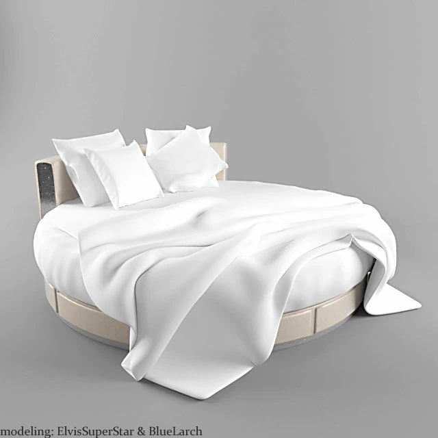round bed 3D Model .c4d .max .obj .3ds .fbx .stl .blend