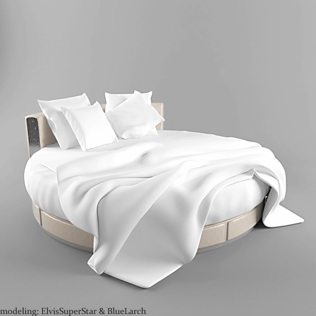 Round Bed Free 3d Model In Bedroom 3dexport