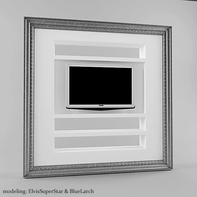 tv wall 3D Model .c4d .max .obj .3ds .fbx .stl .blend