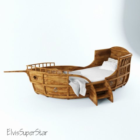 bed ship 3D Модель .c4d .max .obj .3ds .fbx .stl .blend 