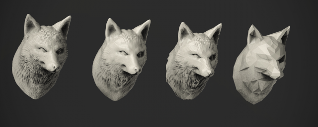 fox bust 4type 3D 프린트 모델 .c4d .max .obj .3ds .fbx .stl .blend 