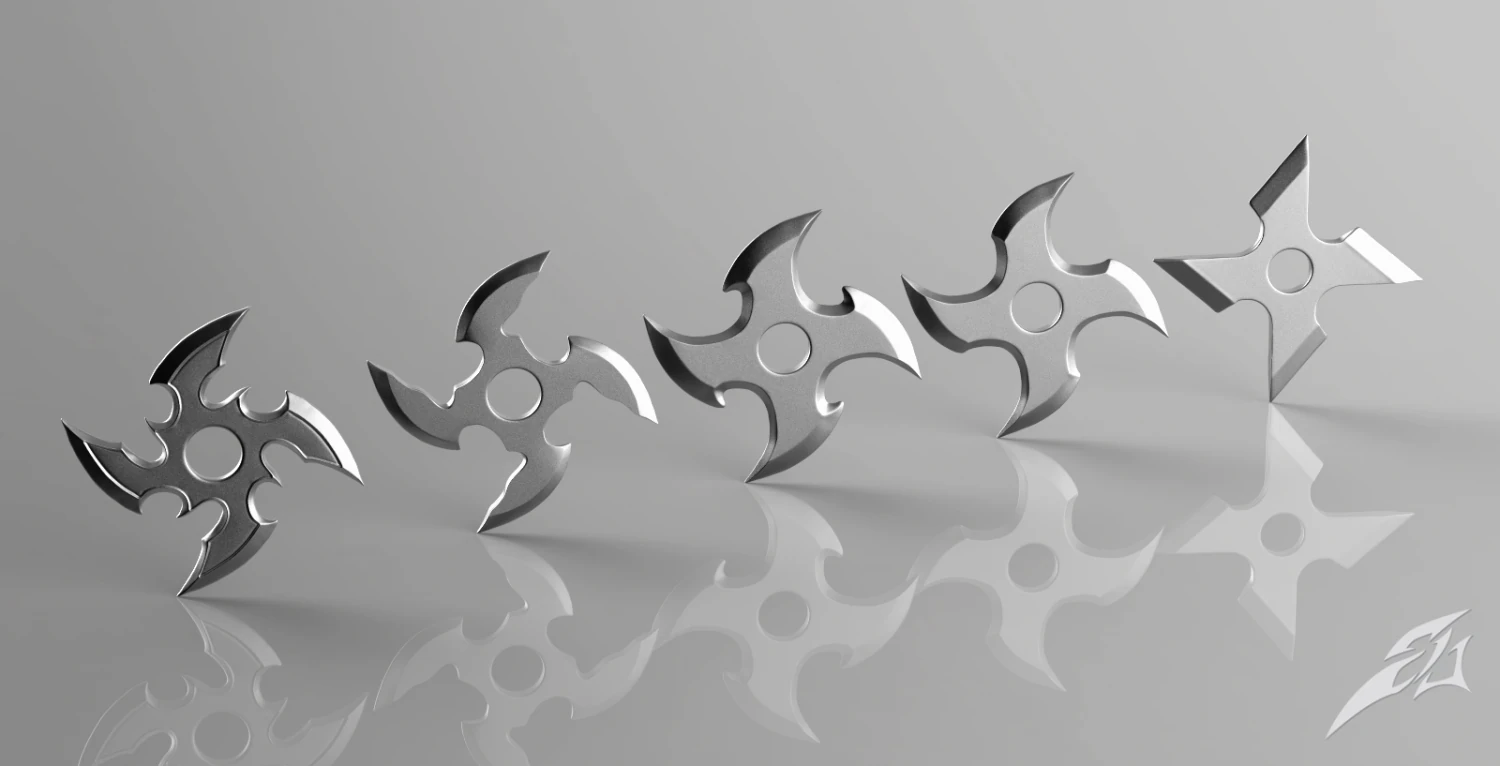 shuriken 4 blade set 3D Print Model .c4d .max .obj .3ds .fbx .stl .blend 