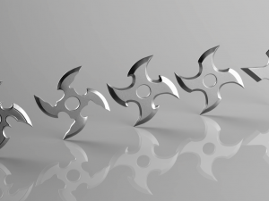 shuriken 4 blade set 3D Print Model