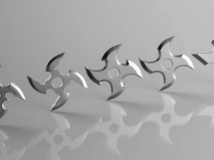 Shuriken 4-Klingen-Set 3D Druckmodell